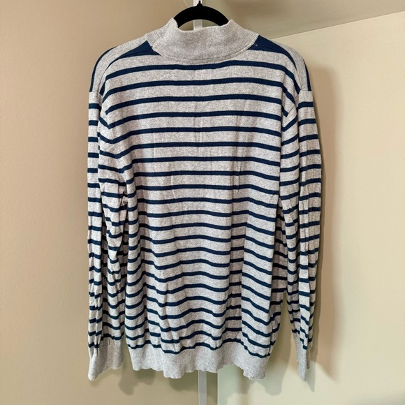 Men’s‎ LL Bean XXL 1/4 zip striped pullover sweater cotton cashmere blend XXL - Picture 2 of 4